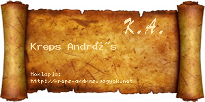 Kreps András névjegykártya